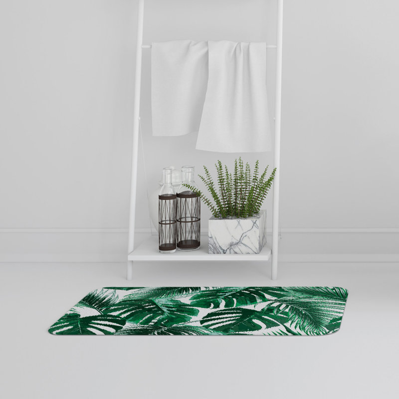 Akila Non-Slip Bath Rug, Floral 2