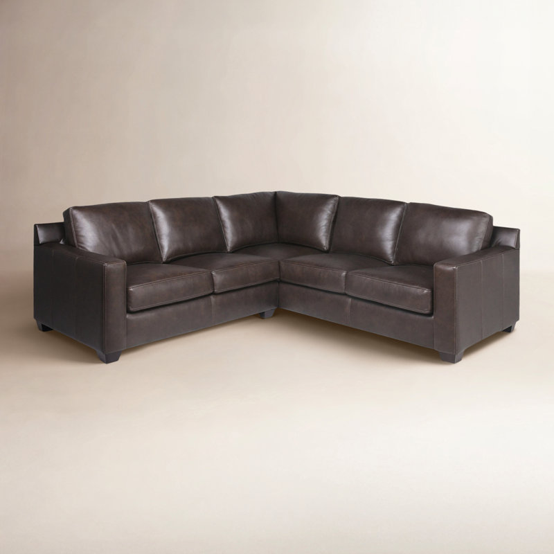 Canapé modulaire 2 pièces Delores, Cuir véritable Paramount chocolat