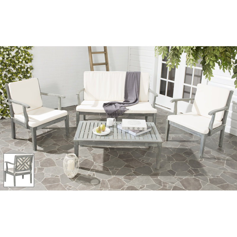 Ensemble de conversation avec canapé et coussins 4 pièces Cogan, Beige