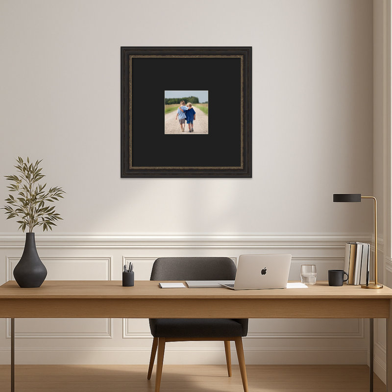 Cadre photo Accent Bronze, Noir lisse, 20 x 20 emmêlés à 8 x 8