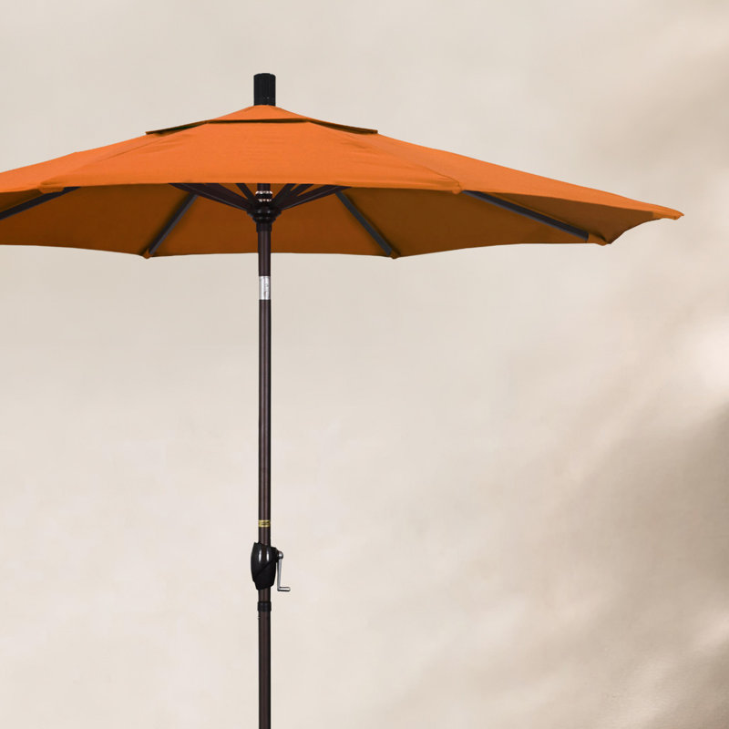 Parasol de marché 7,5', Oléfine, Noir, Performance coucher du soleil