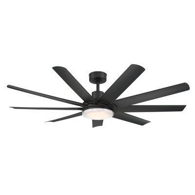 Geovanni 60” Indoor/Outdoor LED Smart Ceiling Fan — Matte Black