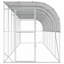 Against Wall Chicken Coop Silver Galvanised Steel Outdoor Modern Stable
