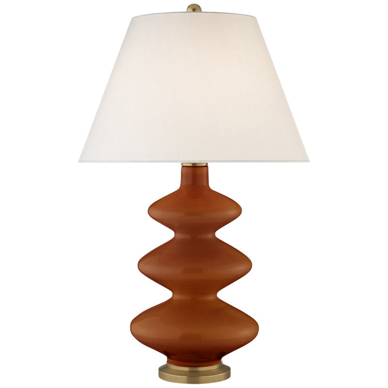 Christopher Spitzmiller Smith Medium Table Lamp, Cinnabar, 29.25" H x 18.5" W x 18.5" D, Linen