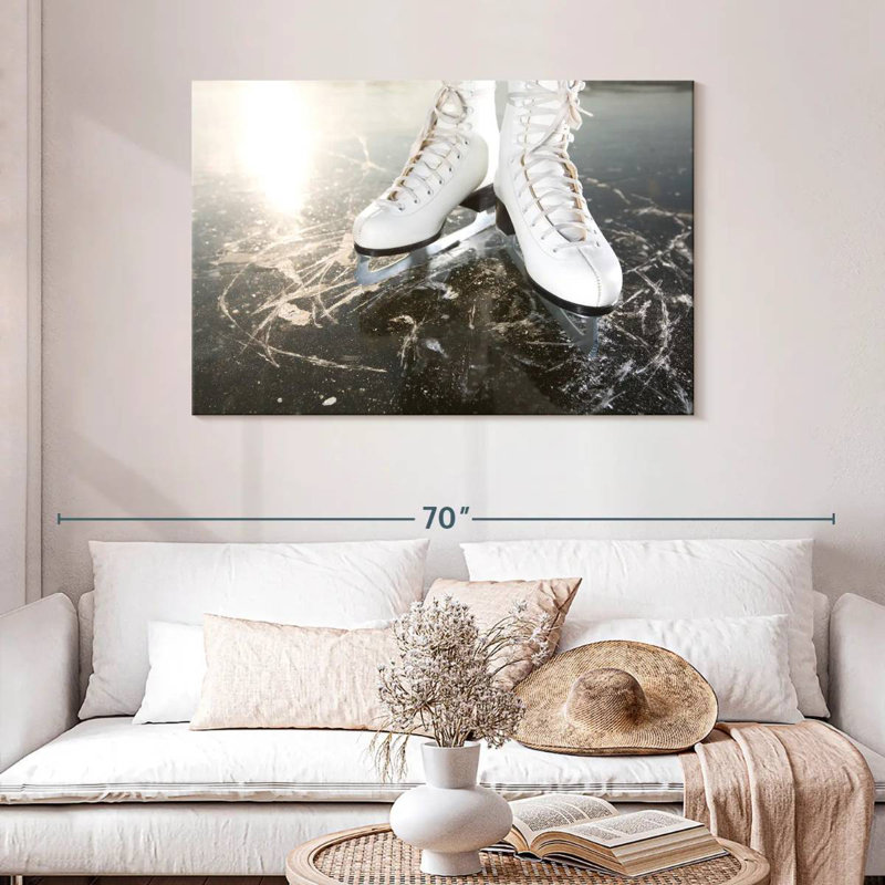 Sireci White Ice Skating Shoes, 30" H x 45" W