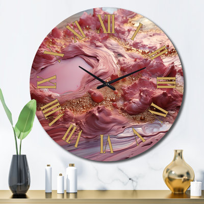 Horloge murale rose