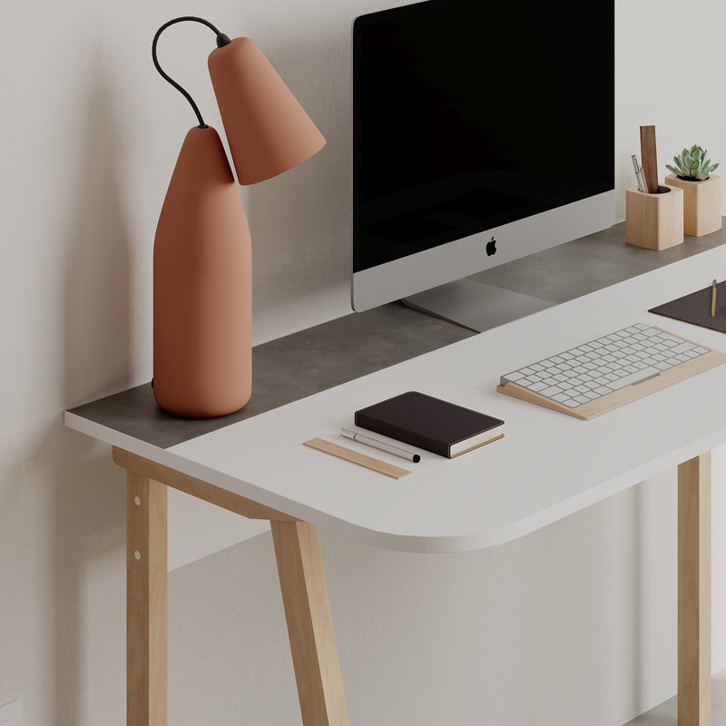 Bureau d'écriture Luton, Gris rétro / blanc