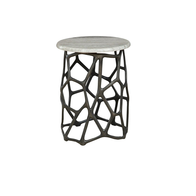 Short Sebastian Aluminum End Table, Deep Grey