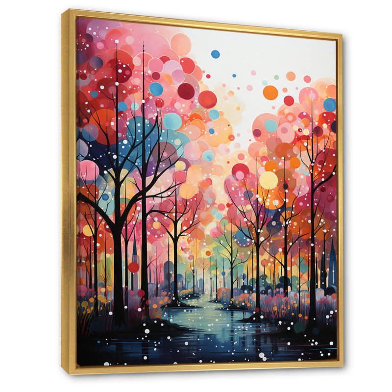 Palmiers Midcentury Collage II - art mural floral, salon, H 44 po x l 34 po x P 1,5 po, Cadre flottant doré