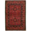 Tapis de zone en laine rouge 3 pi 4 po x 4 pi 10 po one-of-kind à la main-noué la 2010 esari turque Alarick