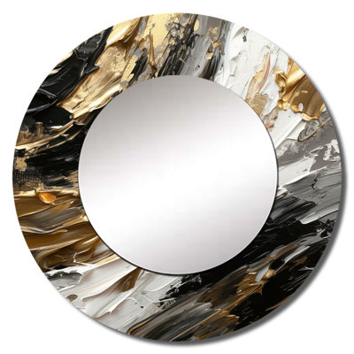 Jashyra Mystery Awakening VIII - Abstract Decorative Wall Mirror, Modern Round Mirror, Printed Metal Art