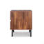 Table d'appoint en noyer et finition noire