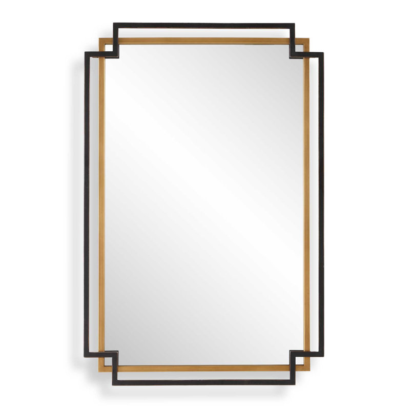 Whipe Accent Wall Mirror, Matte Black