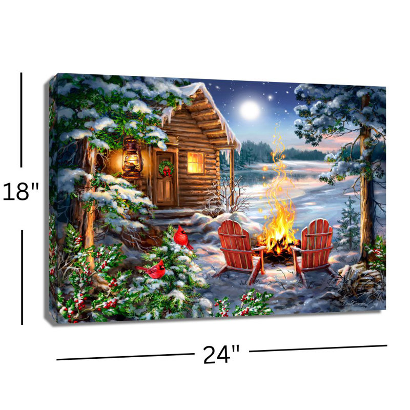 Christmas at the Lake 18x24 Fully Illuminated ColorChange LED Print