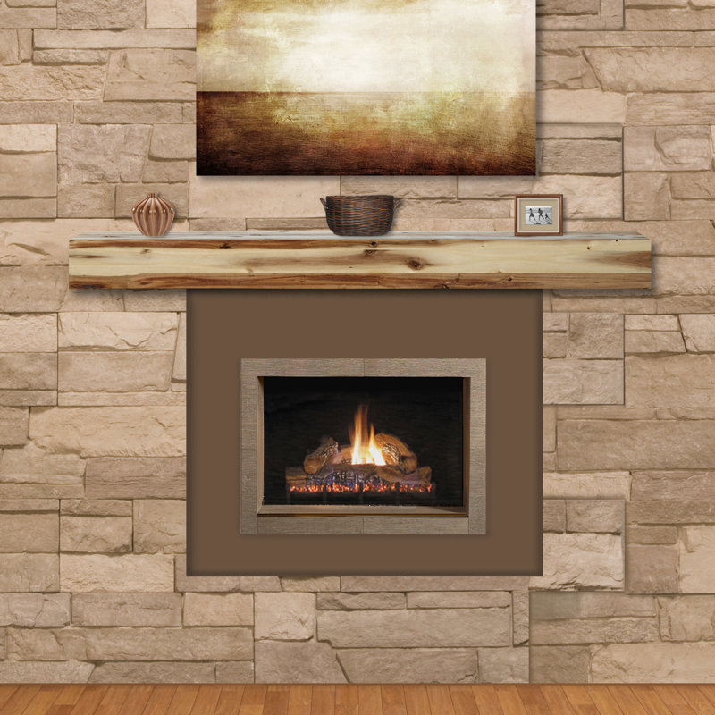 Acacia Fireplace Mantel Shelf, 48'', Natural