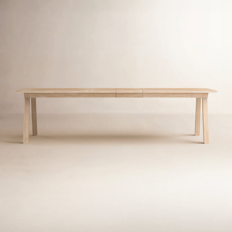 Bilbrook Extendable Solid Wood Dining Table, Rustic Natural Oak