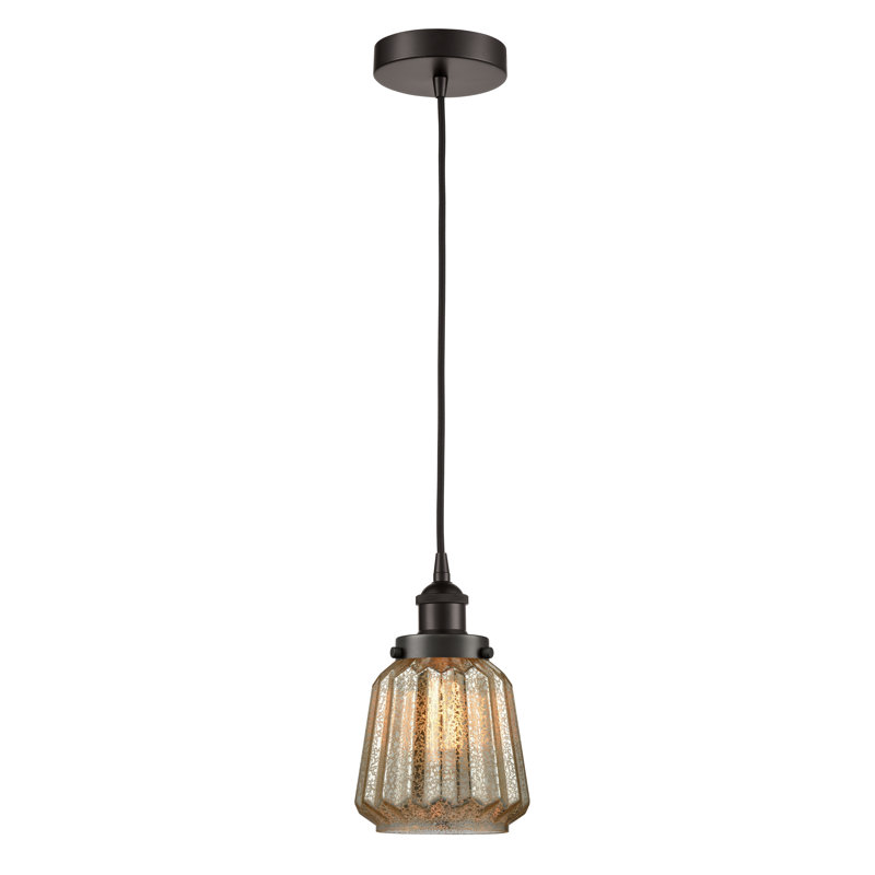 Luminaire suspendu conique à 1 lumière Caggiano, Bronze huilé