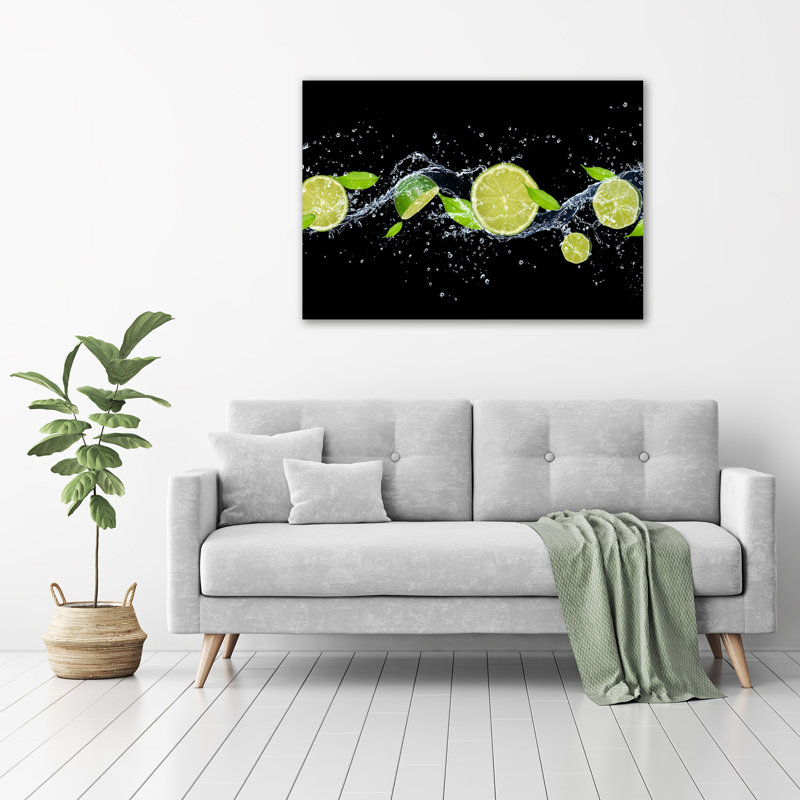 Limes and water 1 Piece Wall Art on Glass