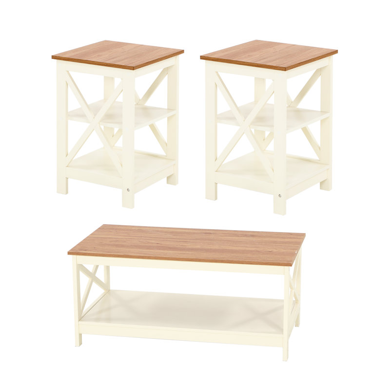 Ensemble de 3 tables de bout avec table basse Versa