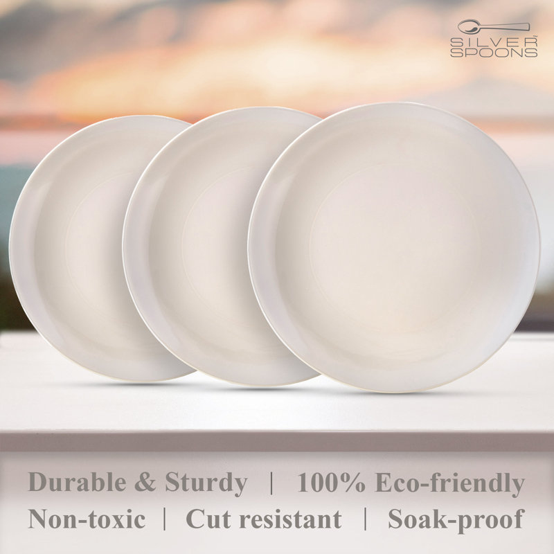 Assiette à salade jetable en plastique épais, Crème