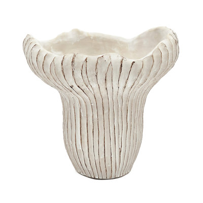 Jardinière corail sable et ciment 9,3 po x 9,7 po avec finition texturée beige