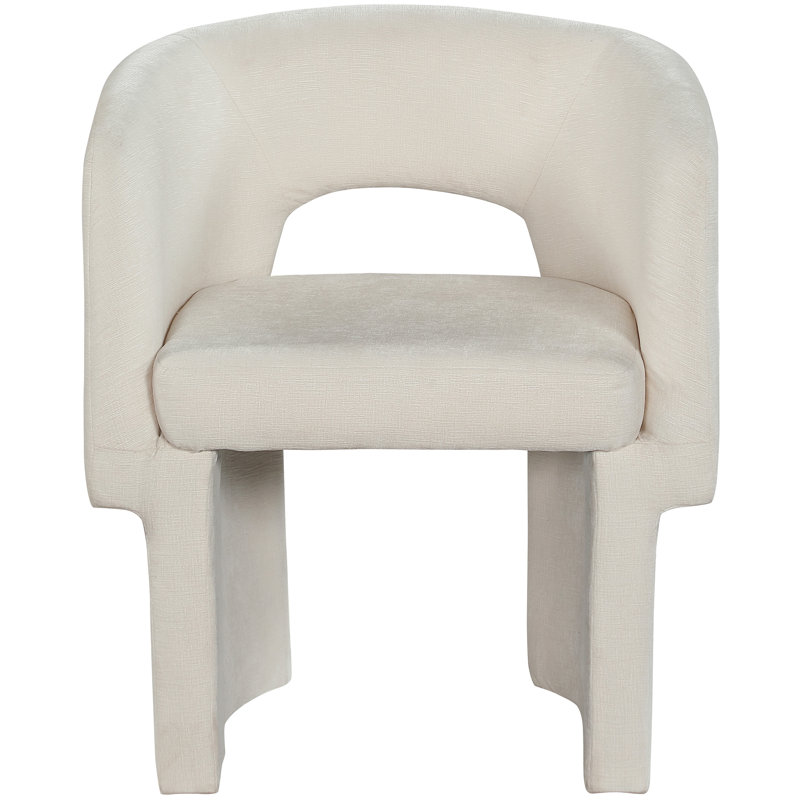 Ixone Fabric Dining Chair, Cream Chenille Fabric