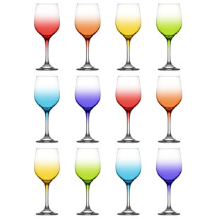 LAV Fame Multi Coloured 395ml Wine Glasses - Pack of 12