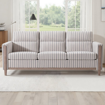 Canapé confortable en bois massif à trois places - Coussins moelleux, durables et durables, canapé de 79,5 po pour le salon