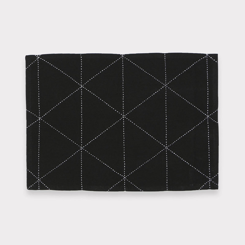 Cotton Twill, Charcoal, 13" x 18", Geometric