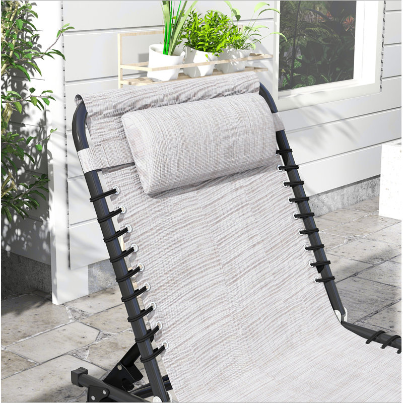 Ensemble de 2 chaises longues pliantes Outsunny