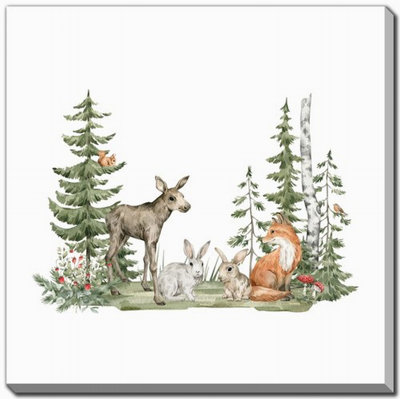Art mural sur toile Woodland Friends 2