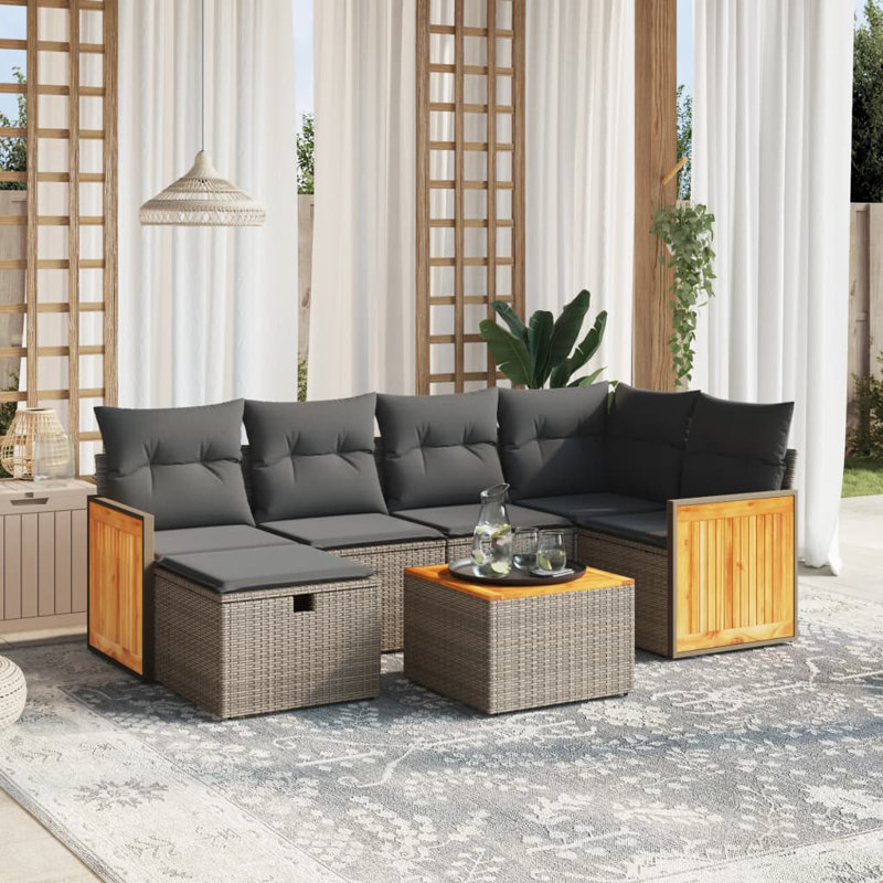 Vidaxl Garden Sofa Set Grey