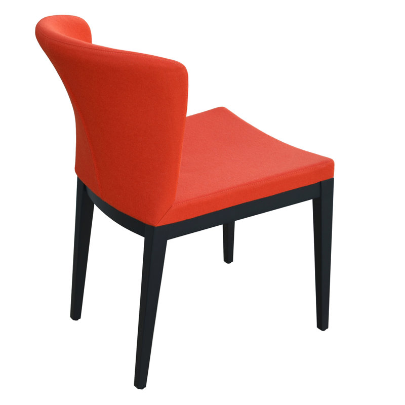 Capri Wood Side Chair, Bone Faux Leather, Wenge