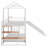 Metal House Bunk Bed With Slide And Storage Stair-724104794