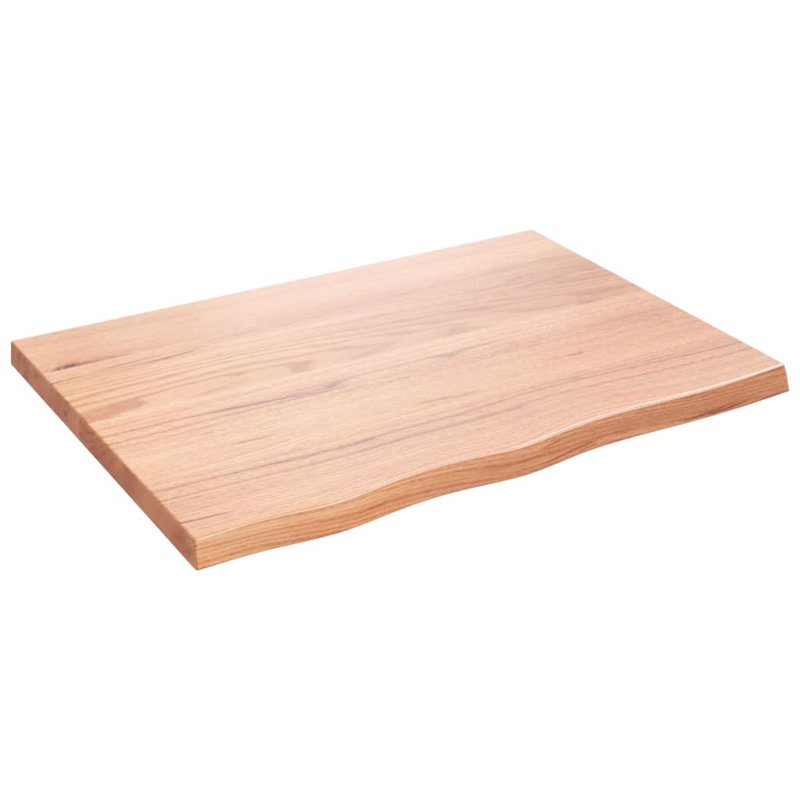 Loon Peak® Wall Shelf Light Brown Treated Solid Wood Oak, 39.4" H x 11.8" W x 1.6" D