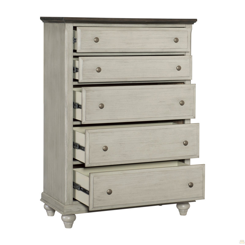 Commode 1 pièce 5X tiroirs brun foncé