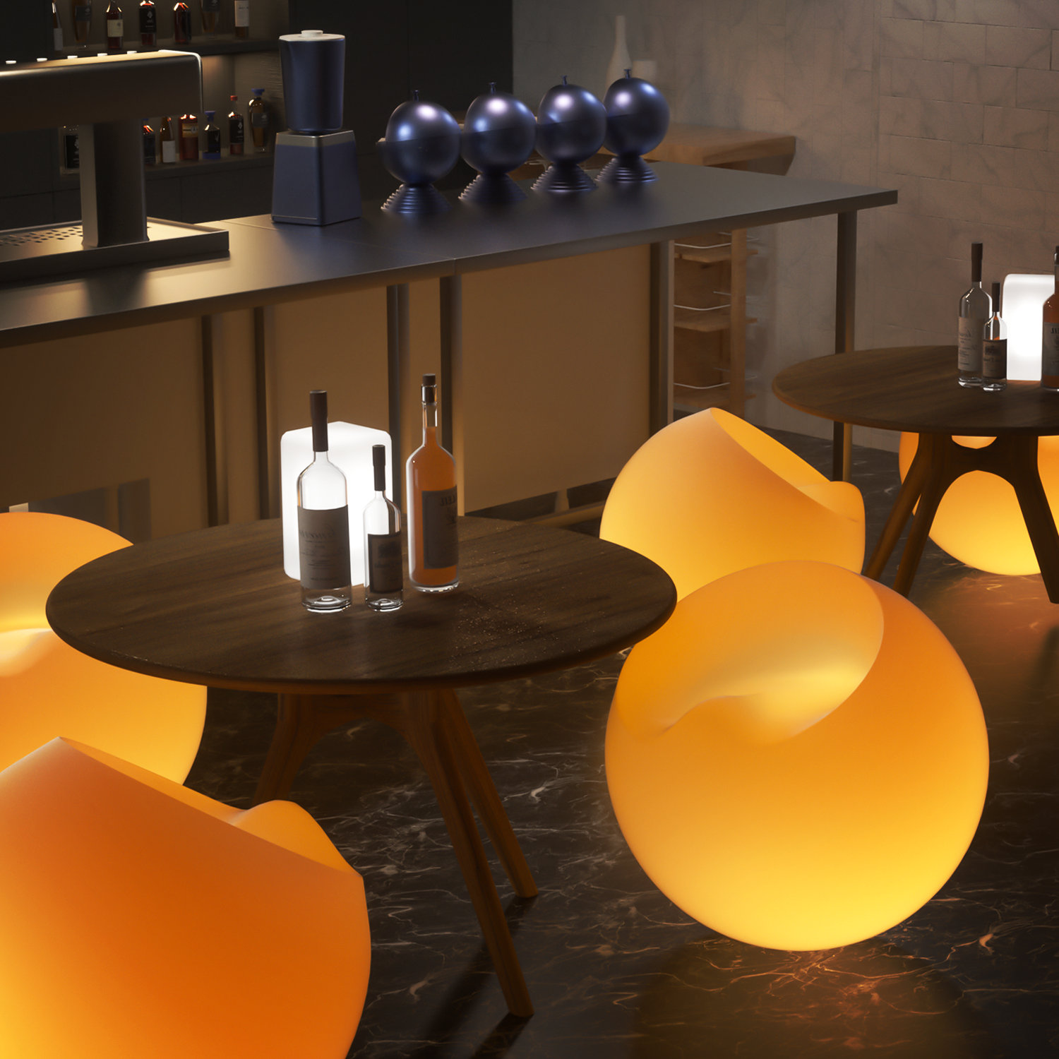 Bring Home Furniture Chair White PlugIn LED Outdoor Floating Light