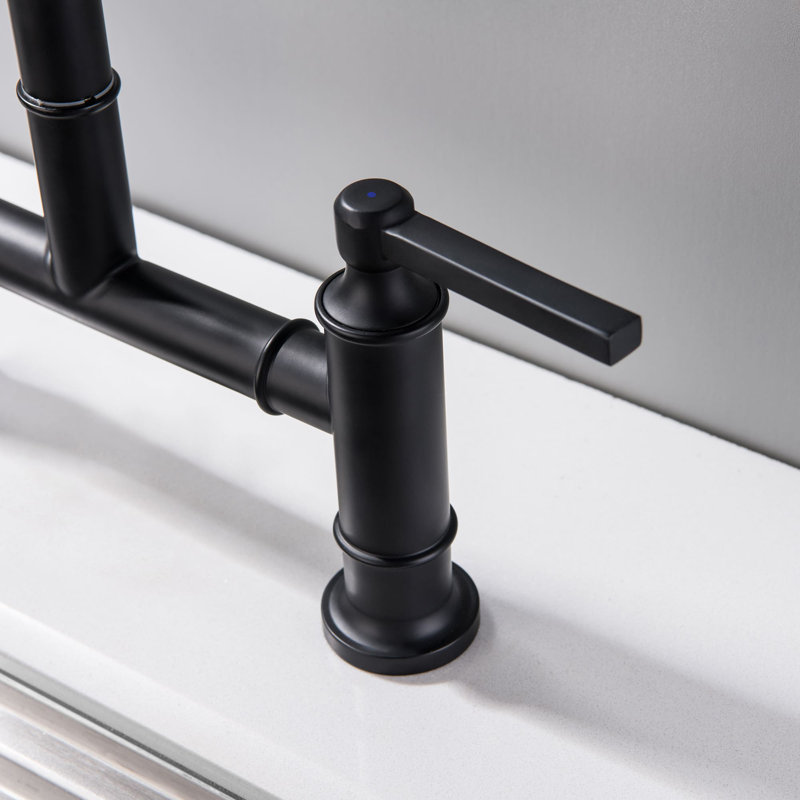 AWZTOO Kitchen Faucet with Side Spray, Matte Black