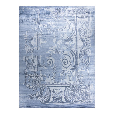 Overdyed One-of-a-Kind Rectangle 9'1" x 11'10" Hand Knotted Area Rug