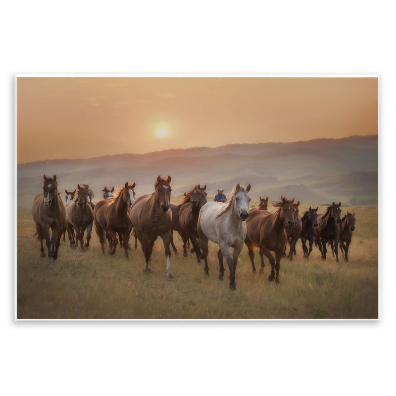 «Herd of Horses on Journey», art mural PHBurchett, H 10 po x l 15 po