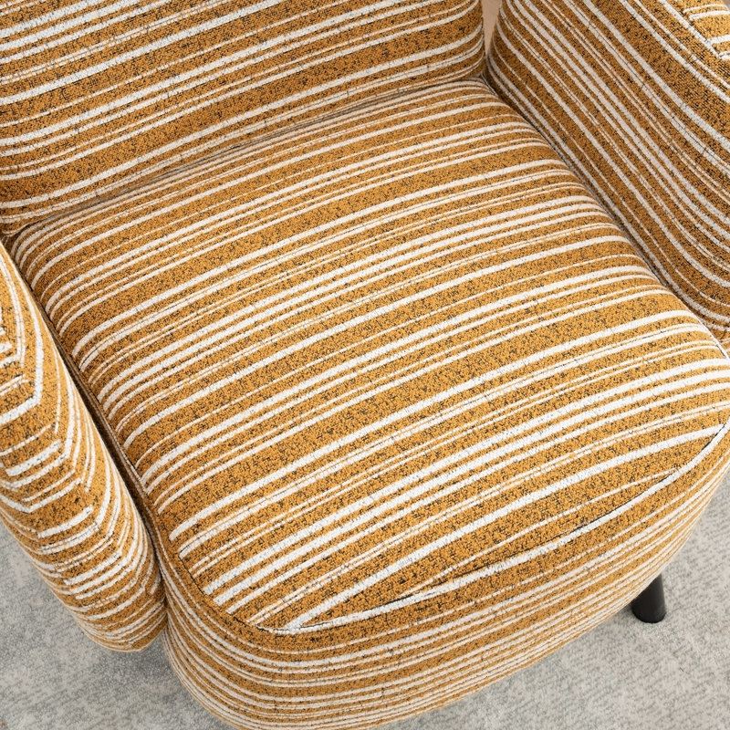 Chaise avec accoudoirs rembourrés 30,3 po, Jaune