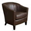 Fauteuil club en cuir reconstitué brun-657187228