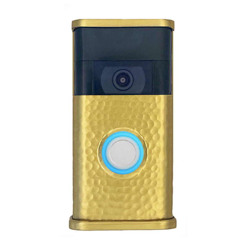 Housse de sonnette martelée pour vidéo (compatible avec Ring 2nd Gen), Laiton satiné