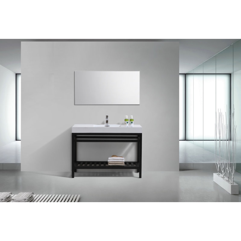 Ensemble de meuble-lavabo simple 48 po Halesowen, Noir mat