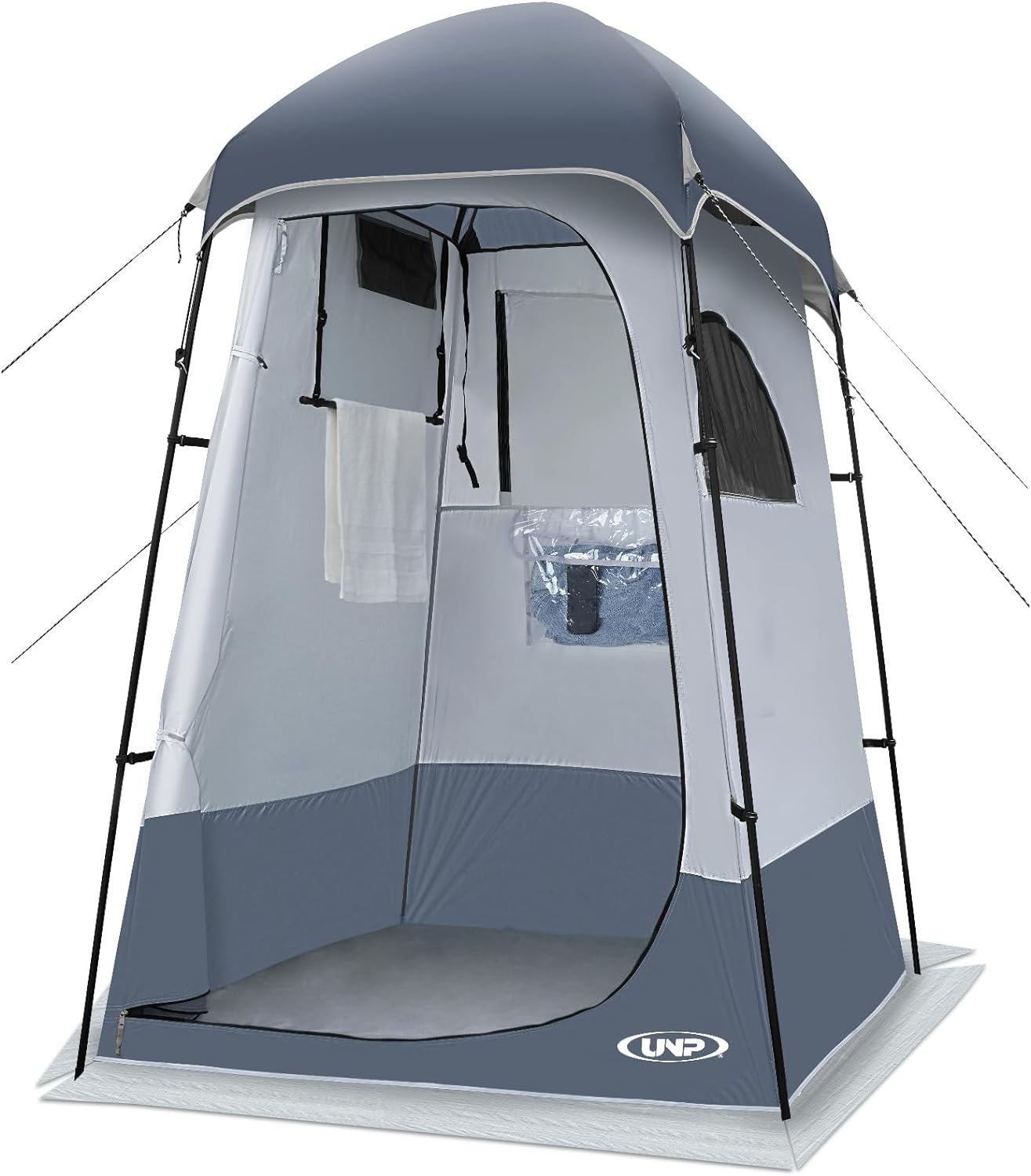 Tente De Douche De Camping Outsunny - Noire - Pop-up + Sac Solaire
