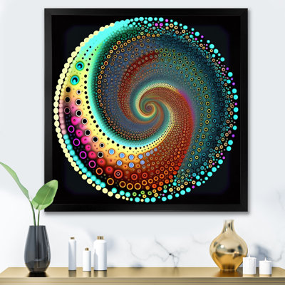 Iridiscdent Pointillism Spiral Turquoise Shades - Print