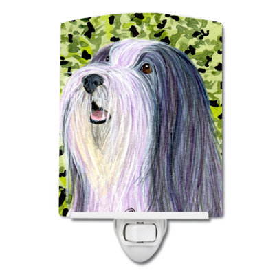 Éclairage de nuit en céramique barbu collie