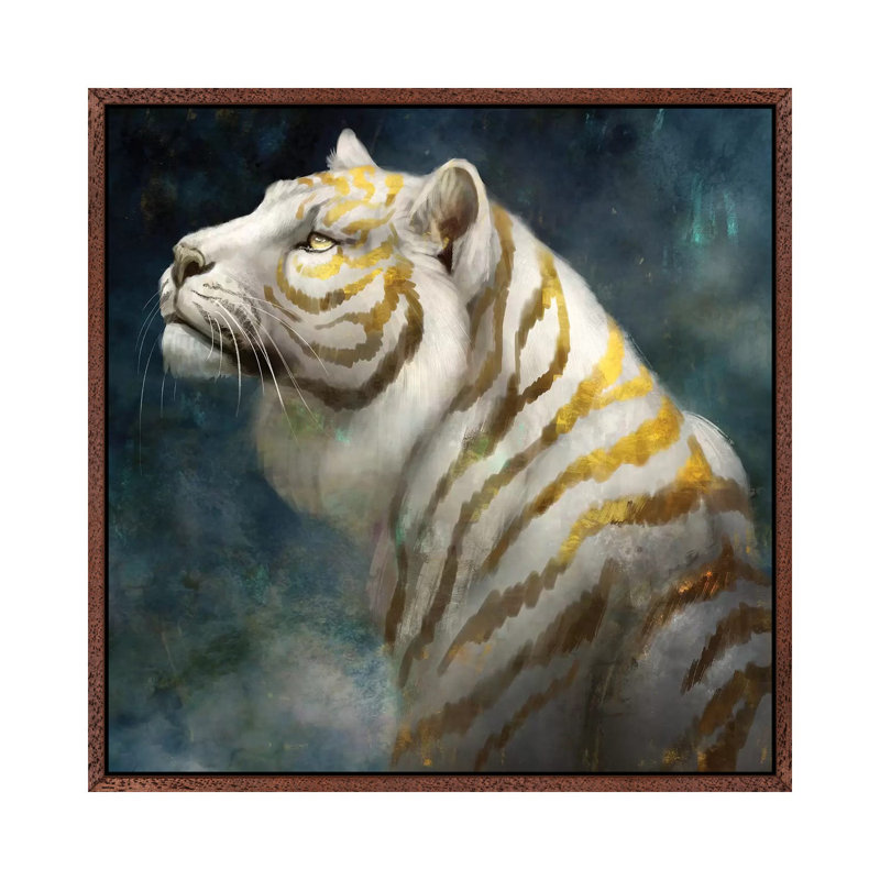 Unrequited by Jade Merien - Painting on Canvas, 45.72 cm H x 45.72 cm W, Classic Brown Wood Framed