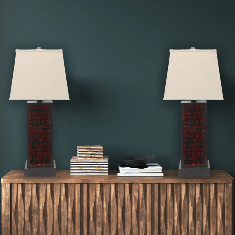 Lampe de table 30,75 po Hollinger, Noir / Rouge