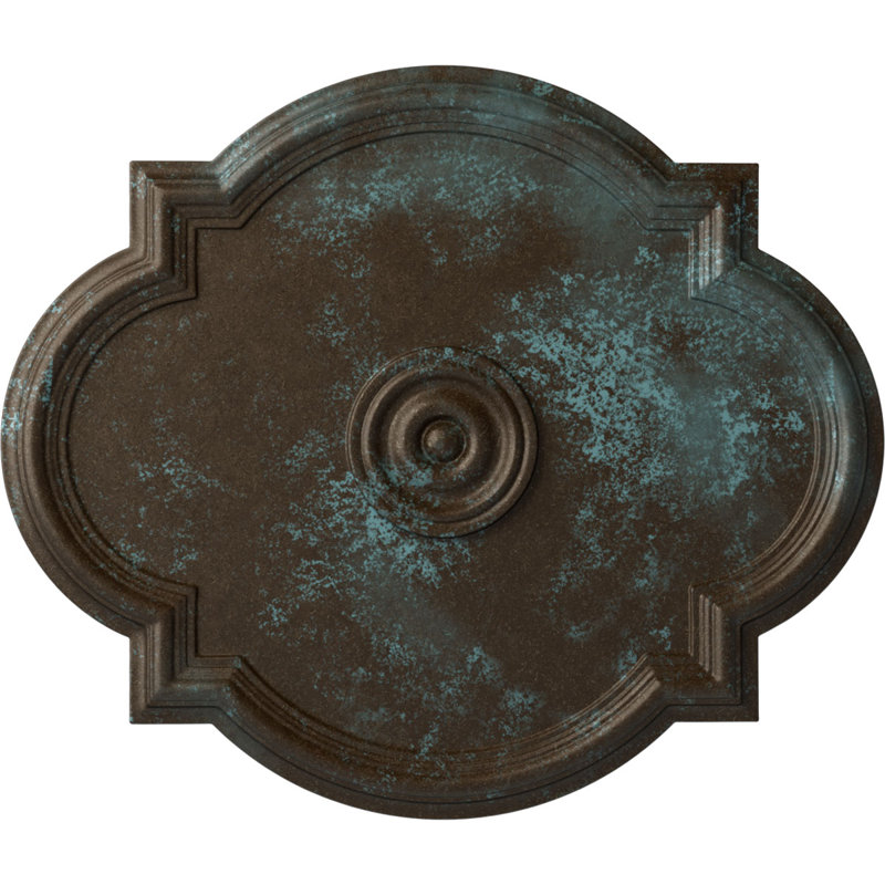 Médaillon de plafond Endurathane Cole, P 25 3/8 po x P 3 3/8 po x P 1 3/8 po (convient aux auvents jusqu'à 9 1/8 po), fini acajou brossé peint à la main